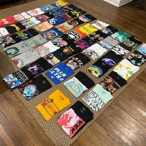 LOT of 63 Size S/M Hot Topic, Boxlunch, GameStop Anime Video Game Shirts